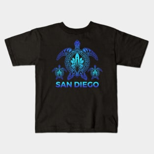Vintage San Diego California CA Ocean Blue Sea Turtle Souvenirs Kids T-Shirt